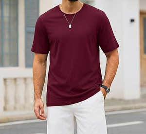 Camisetas de Punto de Algodón 100% de Alta Calidad para Hombre, Manga Corta, UPF50+, Absorben la Humedad, Ligeras, Cuello Redondo, Logotipo Frontal - Product Image 2