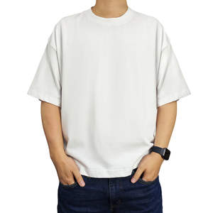 T-shirts surdimensionnés pour hommes, grandes tailles, coupe ample, logo imprimé stylé, 100% coton. - Product Image 2
