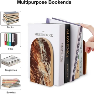 Brown marble bookends wooden <b>book</b> ends heavy duty bookend decorative shelf decor arch bookends wholesale luxury desk organizer a - Product Image 6