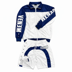 Conjunto de Verano para Mujer Tallas Grandes: Chaqueta Cortavientos y Pantalones Cortos 100% Algodón, Fabricación Personalizada con Bordado y Cremallera - Product Image 1