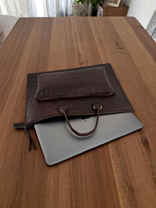 Maletín de Cuero Genuino Personalizado de Lujo para Portátil, para Uso en Oficina y Negocios, Ligero, con Cierre de Cremallera - Product Image 5