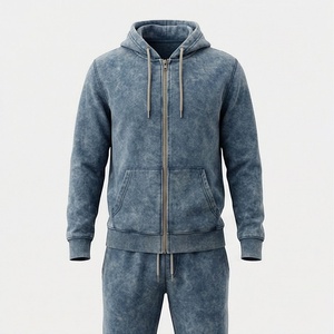 Chándal Personalizado para Hombre con Lavado Ácido, de Algodón, Unisex, Holgado, Transpirable, Ropa Deportiva con Etiquetas de Marca Personalizadas, Ropa de Gimnasio - Product Image 1