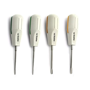 Ensemble de 8 instruments chirurgicaux avec manche en plastique blanc pour extraction dentaire atraumatique, élévateurs dentaires pour élévation radiculaire - Product Image 3