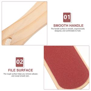 Raspador de pies con mango de madera, removedor de callos de doble cara, herramienta para el cuidado de los pies, para eliminar la piel dura y muerta - Product Image 3
