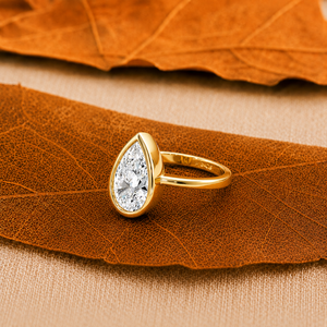 Bague de fiançailles en or massif 10K 14K avec diamant de laboratoire de qualité supérieure, taille poire 1,5 carat, couleur E, certifié IGI, solitaire pour femme, bijoux fins - Product Image 3