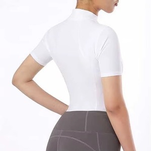 Chemise d'équitation western pour femme à logo personnalisé, manches longues, col montant, respirante, anti-transpiration, en cuir véritable, taille haute - Product Image 5