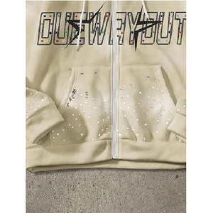 Sudadera con capucha Y2K para hombre con estampado de letras y cremallera, de manga larga, estilo Drip - Product Image 5