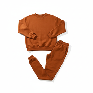 Custom Logo <b>Track</b> <b>Suits</b> Hoodie Set Men's Blank Heavy Weight Fleece Cotton Oversized Tracksuits for Unisex - Product Image 4