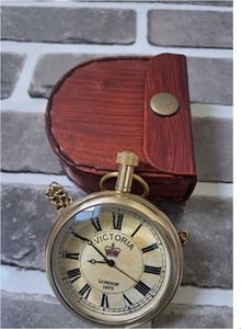 ALFA NAUTICAL Victoria Brass <b>Pocket</b> <b>Watch</b> Round Vintage Display Collectible Handmade Mechanical Movement Home Decor - Product Image 5