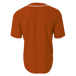 Maillot de baseball à manches courtes pour homme, entièrement boutonné, orange, style personnalisé, dernier modèle, maillot de baseball coloré personnalisé - Product Image 6