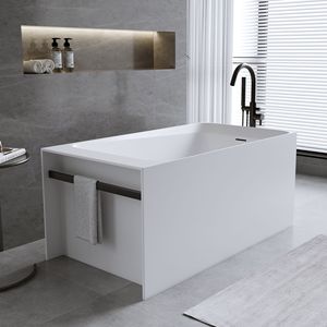 Vasca da Bagno Freestanding in Resina Bianca Opaca da 51FT, Superficie Solida, con Materiali di Qualità e Finitura Premium - Product Image 5