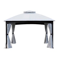 Tente pliante pop-up 3x3 m (10x10 pi) personnalisable, imperméable, pour extérieur, avec auvent en toile pour jardin et patio, structure en métal et fer.