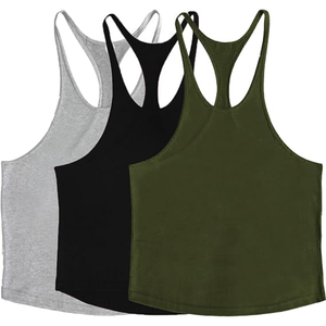 Men’s <b>Stringer</b> Tank Top, Y-Back Muscle Gym <b>Vest</b>, Sleeveless Bodybuilding Workout T-Shirt for Fitness Training and Athletic Wear - Product Image 2