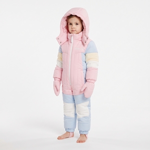 Mono de Nieve para Bebés Niñas, Diseño Color Block, con Capucha y Cremallera, Aislamiento Sintético, Impermeable, Ropa de Invierno para Bebés y Niños Pequeños - Product Image 4