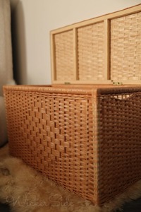 Wicker <b>Storage</b> <b>Trunk</b> <b>Box</b> Rectangular 80x65x38cm With Lid Multifunctional Clothing Organizer Bamboo Woven Minimalist Design - Product Image 5