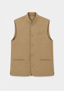Gilet de Costume Homme Premium à Col Mandarin Simple Boutonnage pour l'Automne - Laine/Polyester - Product Image 2