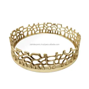 Bandeja Decorativa Dorada Pulida para Buffet y Presentación de Mesa en Hoteles, Vajilla Fabricada por Zahid Exports, Gran Mayorista - Product Image 3