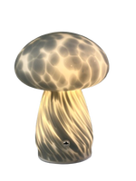 Lampe de table décorative LED sans fil rechargeable en verre moderne, forme champignon, commande tactile, type-C, lumière blanc chaud à intensité variable, sur batterie
