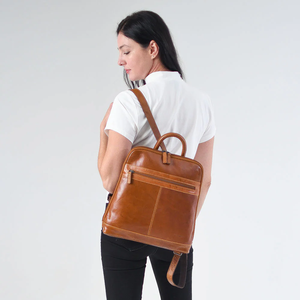 Wholesale Custom Leather Women Crossbody Chest Bag High Quality <b>Brown</b> Flap <b>Backpack</b> Bag with Factory Direct Price - Product Image 4