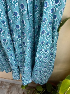 Nuevo vestido largo elegante con estampado de bloques, cuello en V, manga larga, tela de algodón, ropa informal, vestido largo para mujer - Product Image 3