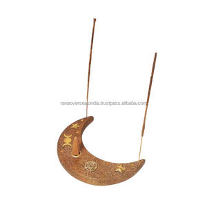 Handmade Wooden <b>Incense</b> <b>Holder</b> With Assorted Brass Inlay Design Ideal <b>for</b> Cones and <b>Sticks</b> Enhancing a Spiritual Ambiance - Product Image 4