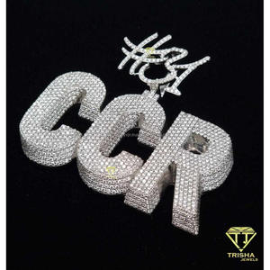 Luxury Custom <b>Initial</b> Pendant Moissanite Diamond 925 Sterling <b>Silver</b> Iced Out Letter <b>Necklace</b> Hip Hop Streetwear Jewelry For Men - Product Image 2