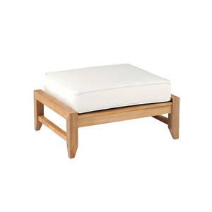 Banco Otomano de Madera Maciza de Teca Resistente a la Intemperie, Asiento Moderno para Jardín, Patio o Terraza - Product Image 1