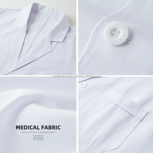 Batas de laboratorio de manga corta personalizables Unisex, uniformes médicos de calidad, ropa de abrigo de Hospital tejida con logotipo personalizado para hombres y médicos - Product Image 5