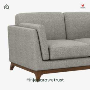 Elegant Modern 2 Seater Fabric <b>Sofa</b> Minimalist Living Room Couch Durable Wooden Base Settee Furniture Indonesian Origin - Product Image 2