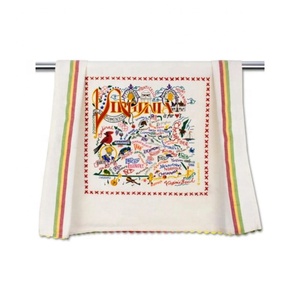 Haute absorption d'eau huile antiadhésive brodée nettoyage salle à manger doux 100% coton biologique certificat GOTS torchons de Table - Product Image 5