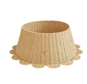 Natural Seagrass <b>Christmas</b> <b>Tree</b> Collar Scalloped Edge Woven Xmas <b>Tree</b> <b>Base</b> Ring <b>For</b> Holiday Decoration - Product Image 1