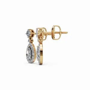 ต่างหูเพชร Marinas Royal Lab Grown Diamond 34 เม็ด ทอง 18K รับรองโดย IGI ความใส VVS ดีไซน์ทันสมัยสำหรับผู้หญิง - Product Image 2
