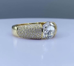 Bague de fiançailles pour homme en argent sterling 925 plaqué rhodium, sertie de moissanite en grappe, style hip-hop glacé, pavé, pour mariage et promesse - Product Image 4