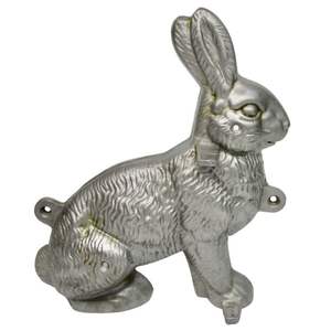 Sculpture de lapin rustique en aluminium moulé, figurine décorative en métal pour jardin, patio, pelouse et accent de décoration intérieure - Product Image 5