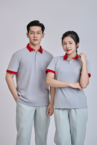 เสื้อเชิ้ต FMF เวียดนาม แคชชวลสำหรับผู้ชาย |   แขนสั้น |   ปกเสื้อสีเทาตัดกับสีแดง |   ผ้าถักโพลีเอสเตอร์/คอตตอน |   นุ่ม ทนทาน | - Product Image 3