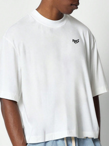 Camiseta Boxy Personalizada para Hombre, OEM, de Gran Gramaje, Oversize, Casual, Lisa, Estilo Urbano, Marca Privada, Venta al por Mayor - Product Image 4