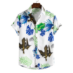 Chemise Hawaïenne Florale Homme à Manches Courtes Respirante, Anti-Plis, 100% Polyester, Écologique, Idéale pour la Plage - Nouvelle Collection Promotionnelle - Product Image 1