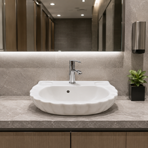 Crowny Modern Easy Clean <b>Wall</b>-<b>Mounted</b> Ceramic Bathroom Wash Basin for Warehouse & Apartment Use - Product Image 6