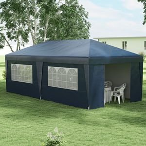 Blue 10x19.5ft Pop up <b>Canopy</b> <b>Tent</b> with Adjustable Height Sidewalls and Wheeled Bag for Event Shelter Convenience - Product Image 2