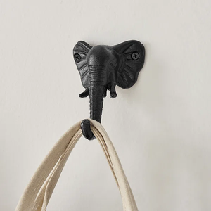 Rustic Cast Metal Elephant Head <b>Wall</b> <b>Hooks</b> Set of 4 Decorative Animal Trunk Hangers Heavy Duty Vintage <b>Wall</b> Mount for Coat <b>Keys</b> - Product Image 2