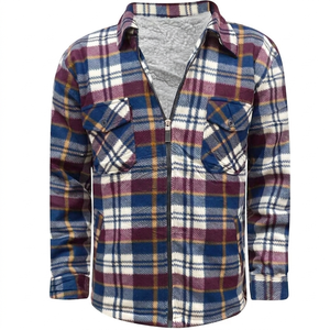 <b>Men's</b> Winter <b>Flannel</b> Shirt <b>Jacket</b> Sherpa Fleece Lined Breathable Waterproof Windproof Casual Outerwear Plus Size Options Plaid - Product Image 1