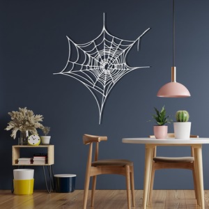 Decoración de pared de metal con diseño de telaraña simple para la esquina de la puerta o habitación, decoración colgante espeluznante para Halloween y diseño minimalista y elegante. - Product Image 2