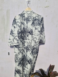 Robe Kimono en Coton à Imprimé Tropical pour Femme, Cache-maillot de Plage Léger, Peignoir Décontracté, Robe Cache-cœur, Vêtement de Nuit - Product Image 2