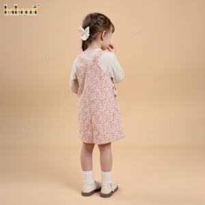 Floral Animal Print Children's Autumn <b>Pinafore</b> <b>Dress</b>-100% Cotton Thick <b>Linen</b> ODM DR4491 - Product Image 6