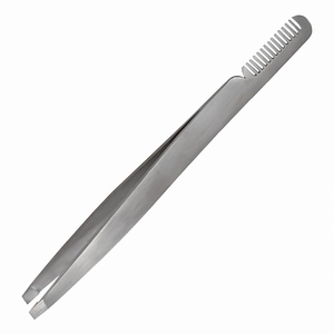 Pinza Profesional de Acero Inoxidable para Cejas con Peine, Punta Inclinada de Precisión, Pinza de Doble Extremo para Depilación y Cuidado de Cejas y Pestañas - Product Image 5