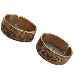 แหวนนิ้วโลหะผสมสลักบทสวดมนต์พุทธศาสนาทิเบตแบบมีช่องฝัง - Product Image 4