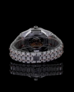 Reloj de Lujo de Cuarzo con Moissanita Antigua para Hombre, de Acero Inoxidable, con Esfera Pavé, Personalizado OEM ODM - Product Image 4