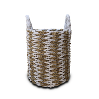 Cesta de Almacenamiento Multifuncional Redonda de Mimbre Moderna con Asa, Juego de 3 Piezas - Almacenamiento Ecológico de Juguetes por Gubuk Bali