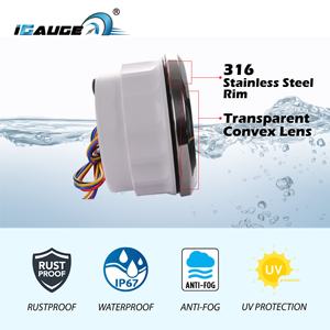 Nouveau tachymètre-compteur horaire 80 mm 12 V 24 V 0-3000 tr/min avec rétroéclairage LED 7 couleurs, cadran noir et bord chromé en acier inoxydable 316 pour voiture - Product Image 4