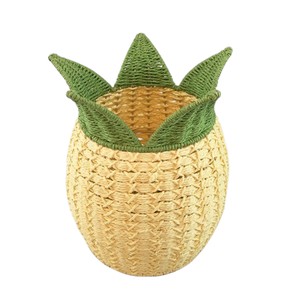 Panier de rangement en rotin ananas tressé à la main, boîte organisatrice créative en forme de fruits pour la décoration tropicale de la maison - Product Image 1